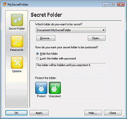 MySecretFolder software screenshot