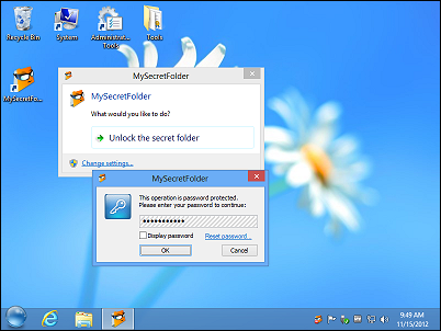 MySecretFolder software MySecretFolder software screenshot