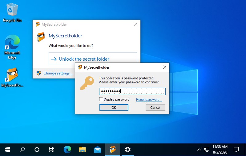 MySecretFolder software for Windows 11, 10, 8, 7- Lock with a password and  hide a secret folder